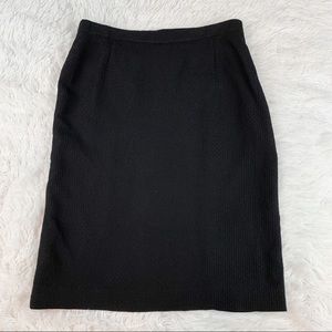 Giorgio Armani textured pencil skirt in black back slit Made in Italy